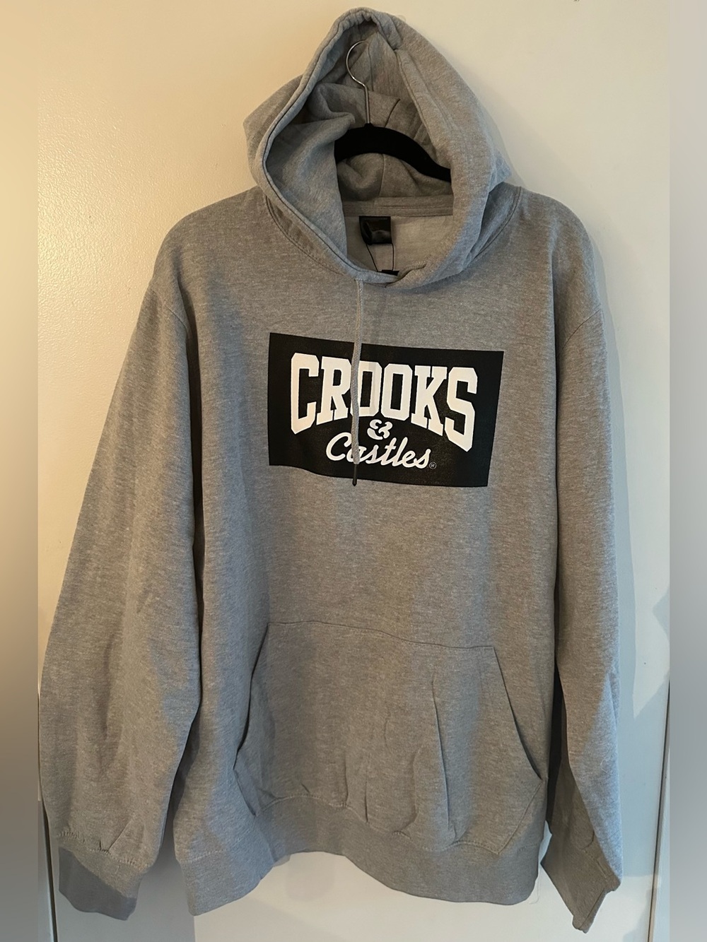 Crooks & Castles Gray Pullover Hoodie with Black Logo